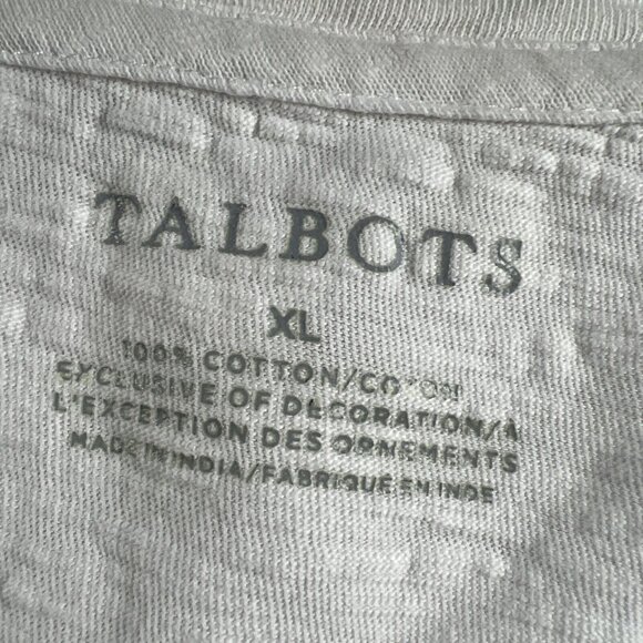 Talbots Womens Top Size XL Embroidered White Cap Sleeves Pullover Slubbed Cotton - Picture 2 of 9